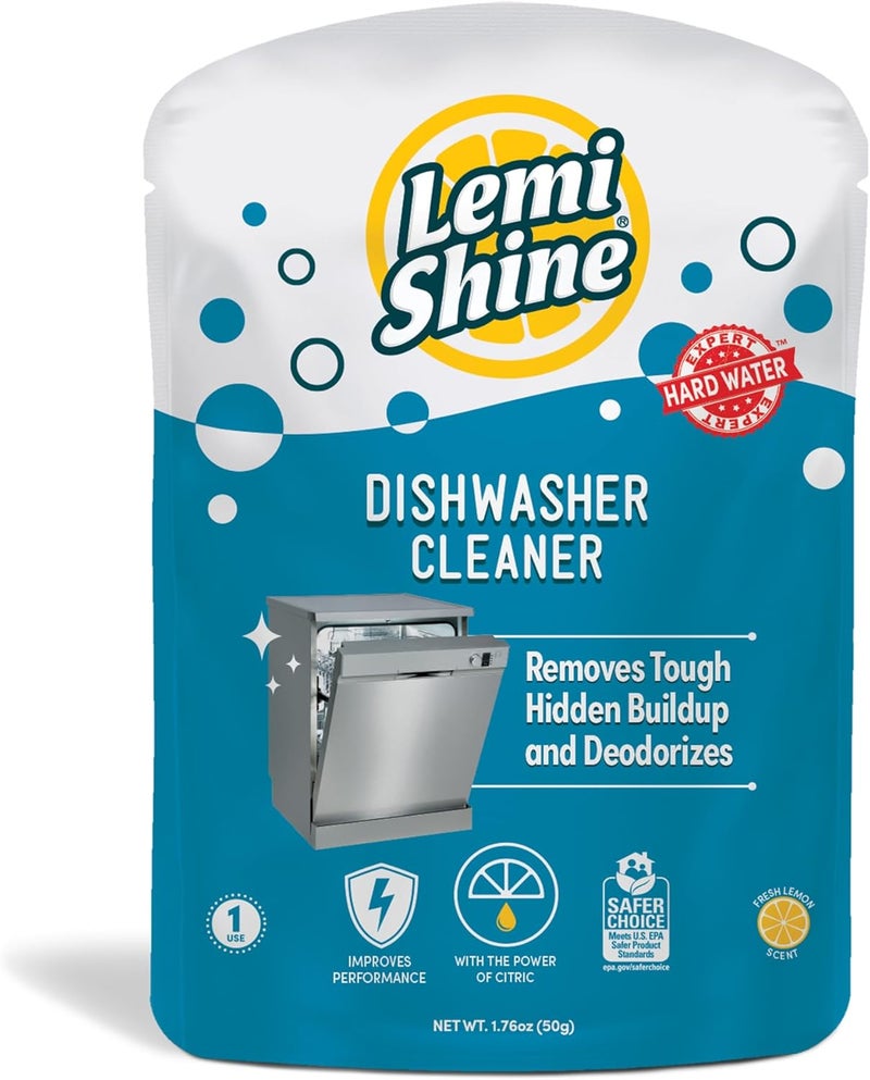 Lemi Shine Natural Dishwasher Cleaner - Dishwasher Cleaner and Deodorizer Powered by Citric Acid and a Natural Fresh Lemon Scent (1 Count) - Image 1