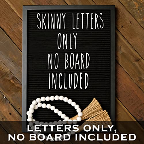 MAINEVENT Skinny Felt Board Letters Only Set NO BOARD INCLUDED, Rae Inspired Font Farmhouse Decor Accessory, 2 Inch White Plastic Letters Numbers Symbols For Changeable Felt Letter Board Message Bulletin - Image 2