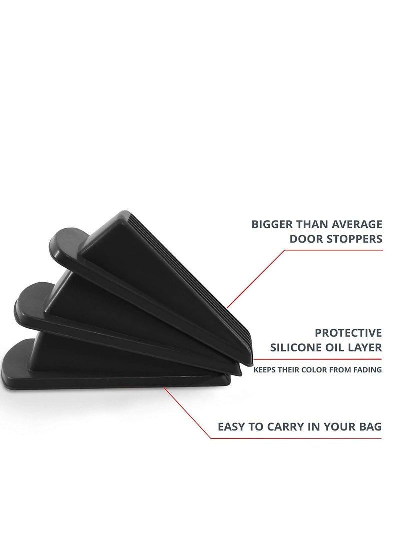Door Stopper Set Pack of 4 Large Door Stopper Wedge Multi Surface Design to Sliding or Marking Floors Blocker for Home or Office  - Image 2
