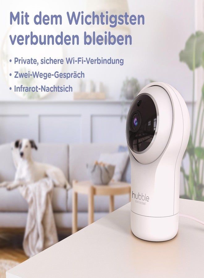 هابل متصل كاميرا هابل بال جلو - كاميرا أمان داخلية ذكية تعمل بتقنية الواي فاي بدقة HD1080P مع تقريب رقمي، واتصال ثنائي الاتجاه لمراقبة الأطفال أو الحيوانات الأليفة، لون أبيض - Image 3
