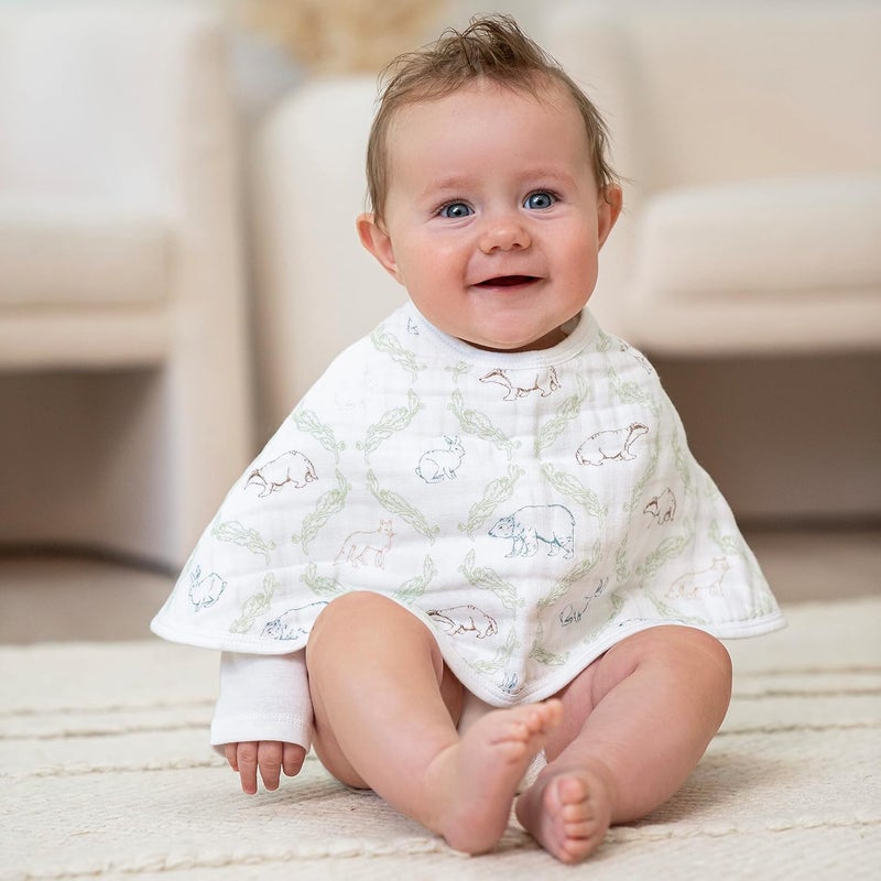 aden + anais مريلة بيبي بربي من آدن + آنايس Essentials، 100% قطن موسلين، 22.5” × 11”، مفردة - Image 3