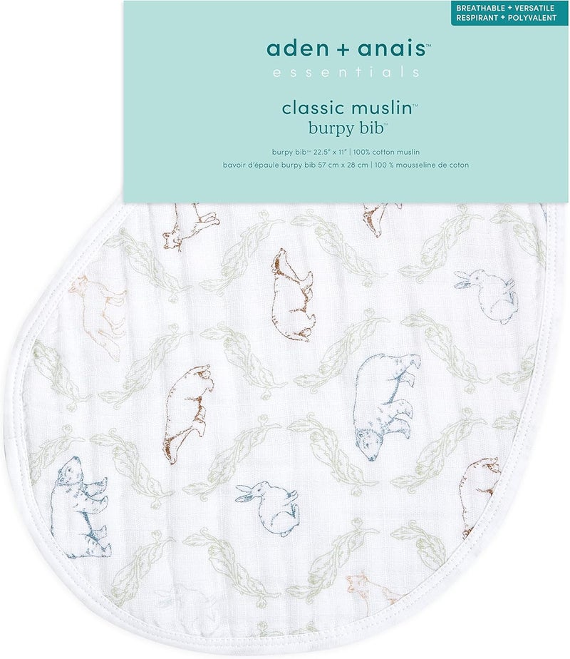 aden + anais مريلة بيبي بربي من آدن + آنايس Essentials، 100% قطن موسلين، 22.5” × 11”، مفردة - Image 2