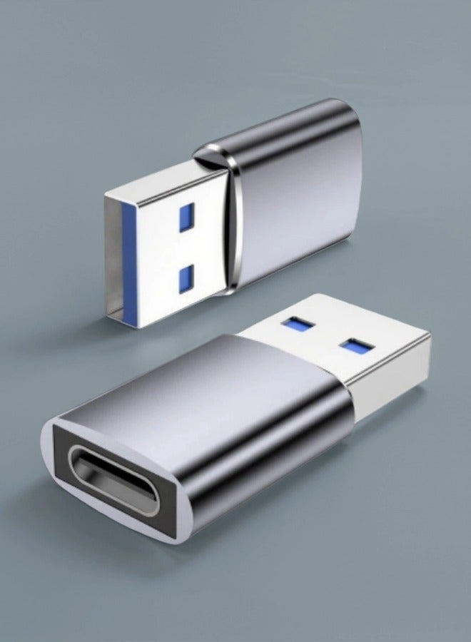 الصفحة الرئيسية محول USB C إلى USB من النوع C إلى USB، محول USB إلى USB C، محول USB C أنثى إلى USB A ذكر، محول من النوع C إلى USB لأجهزة iPad Pro Air، وiPhone14 Pro Max، وGalaxy S23 S24 Ultra، 2Pack رمادي - Image 1