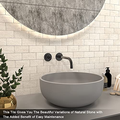 BeNice Peel and Stick Backsplash for Kitchen,Bathroom Wall Backsplash Tile Peel and Stick Shower Tiles Waterproof(10sheets,Rustic Beige) - Image 4