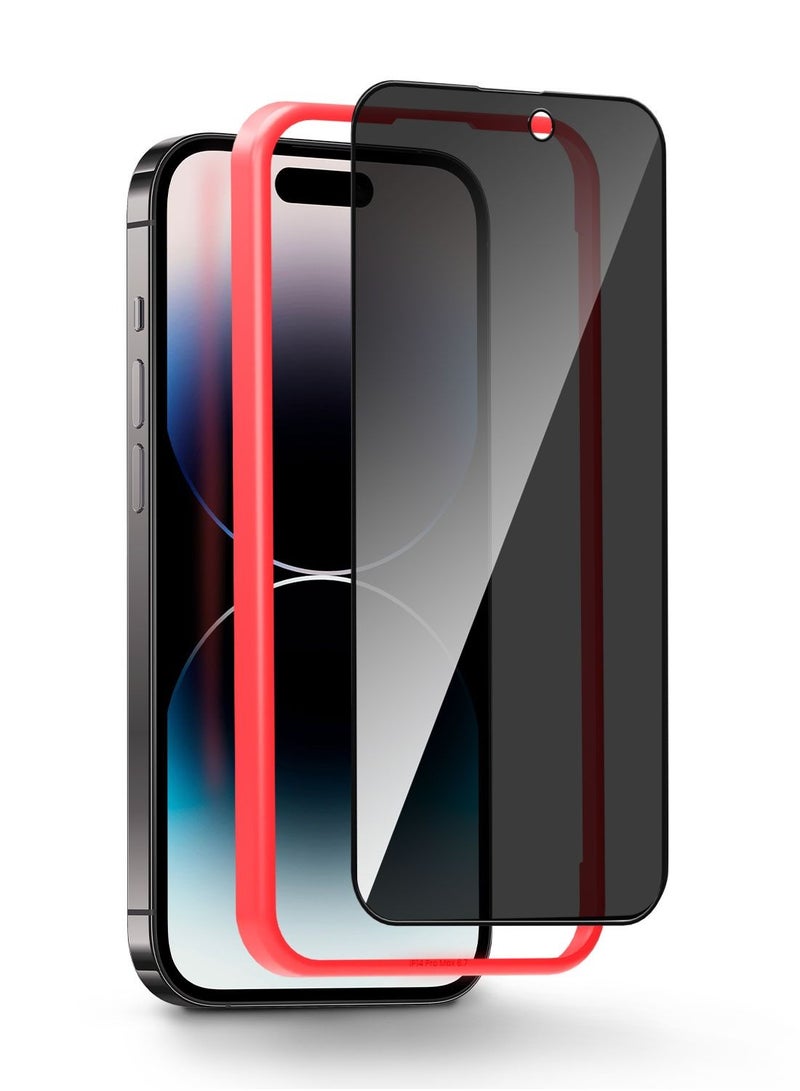 Moxedo Glass Screen Protector Privacy HD 10x Military Grade Protection with Easy Installation Frame Compatible for iPhone 14 Plus 6.7 inch - Image 1