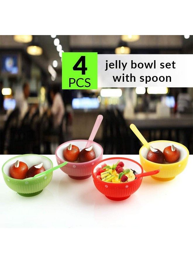 FunBlast Cartoon Print Feeding Bowl Set For Kidsbpa Free Bowls With Spoon For Kids (Set Of 4; Multicolor) - Image 4