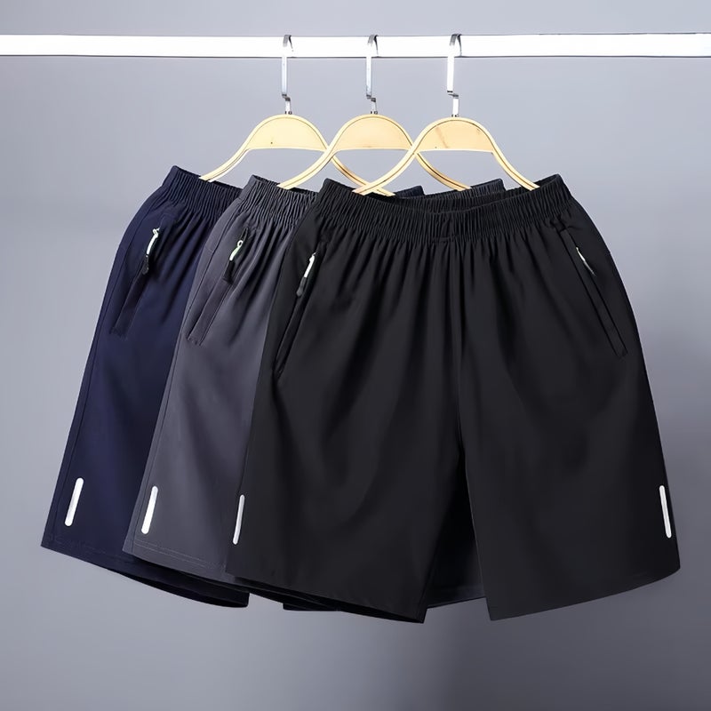 شورتات سبانديكس حرير الجليد للرجال 2025 صيف سريع الجفاف مقاس زائد فضفاض غير رسمي شورتات رياضية بنطلونات تنفسية 108 أسود [مادة سبانديكس] - Image 2