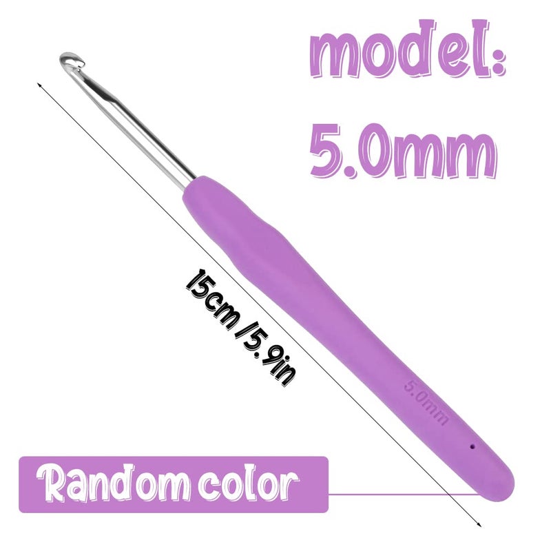 SHWAKK Crochet Hook, 5.0 mm Ergonomic Crochet Hook, Crochet Needles for Arthritic Hands, Knitting Needles with Soft Handle Beginners and Experienced Hobbyists (5.0 mm) - Image 2