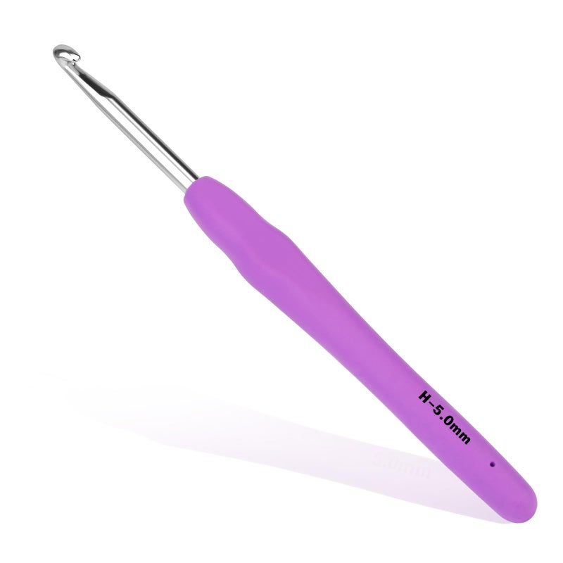 SHWAKK Crochet Hook, 5.0 mm Ergonomic Crochet Hook, Crochet Needles for Arthritic Hands, Knitting Needles with Soft Handle Beginners and Experienced Hobbyists (5.0 mm) - Image 1