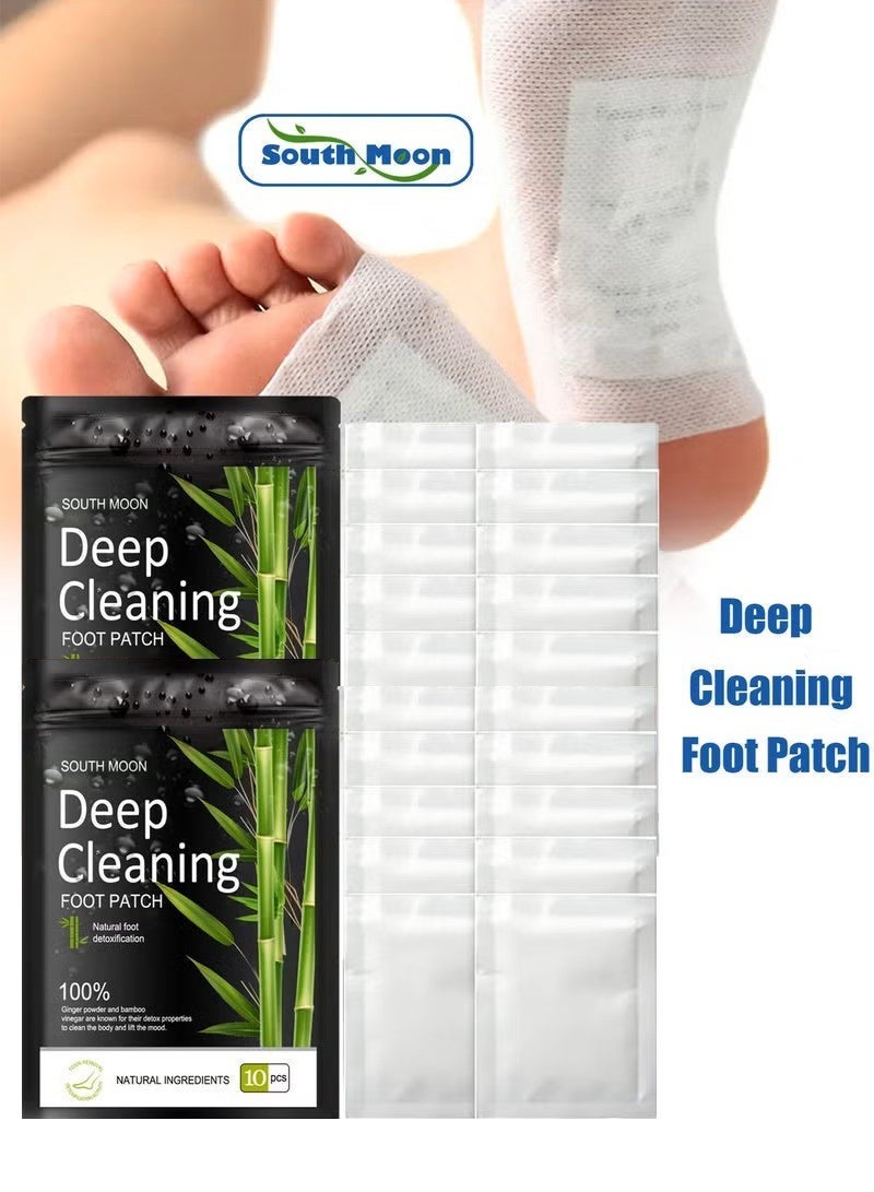 ساوث مون 20 قطعة لصقات تطهير وتنقية القدمين العميقة، رقع عناية القدم المزيلة للسموم، وسادات تنقية الأقدام لإزالة الشوائب بتنظيف عميق، 100% طبيعي لتخفيف التوتر، تحسين جودة النوم، وتعزيز الدورة الدموية. - Image 1