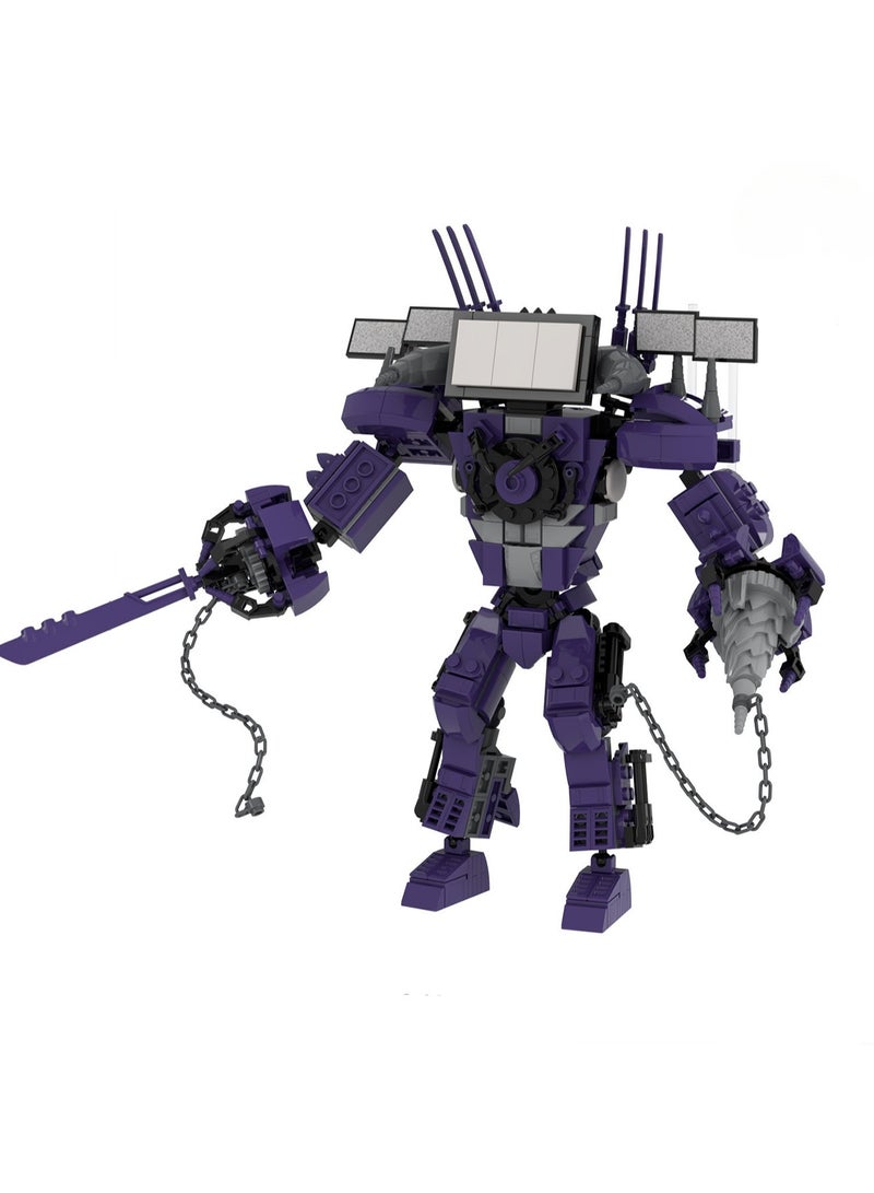 Children's Self-assembly Small Particle Toy Building Blocks Titan Electric Drill TV King Model Hand  - Image 1