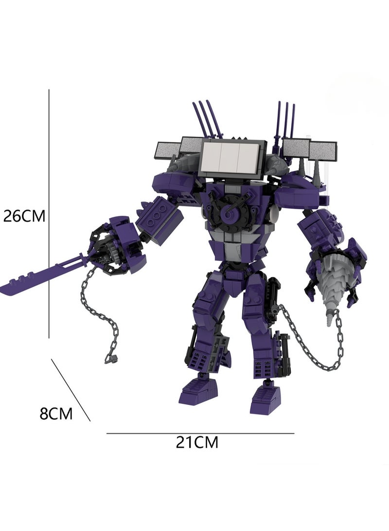 Children's Self-assembly Small Particle Toy Building Blocks Titan Electric Drill TV King Model Hand  - Image 2