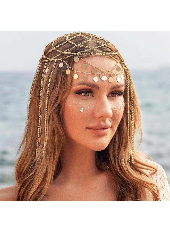 أوكملا سلسلة رأس من الترتر الذهبي من عشرينيات القرن العشرين، غطاء رأس فلابر، زي مهرجان الهالوين الصاخب في عشرينيات القرن العشرين، سلاسل شعر، عصابة رأس للنساء والفتيات - Image 2