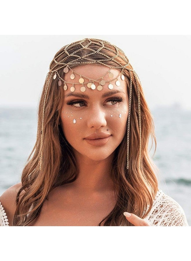 أوكملا سلسلة رأس من الترتر الذهبي من عشرينيات القرن العشرين، غطاء رأس فلابر، زي مهرجان الهالوين الصاخب في عشرينيات القرن العشرين، سلاسل شعر، عصابة رأس للنساء والفتيات - Image 5
