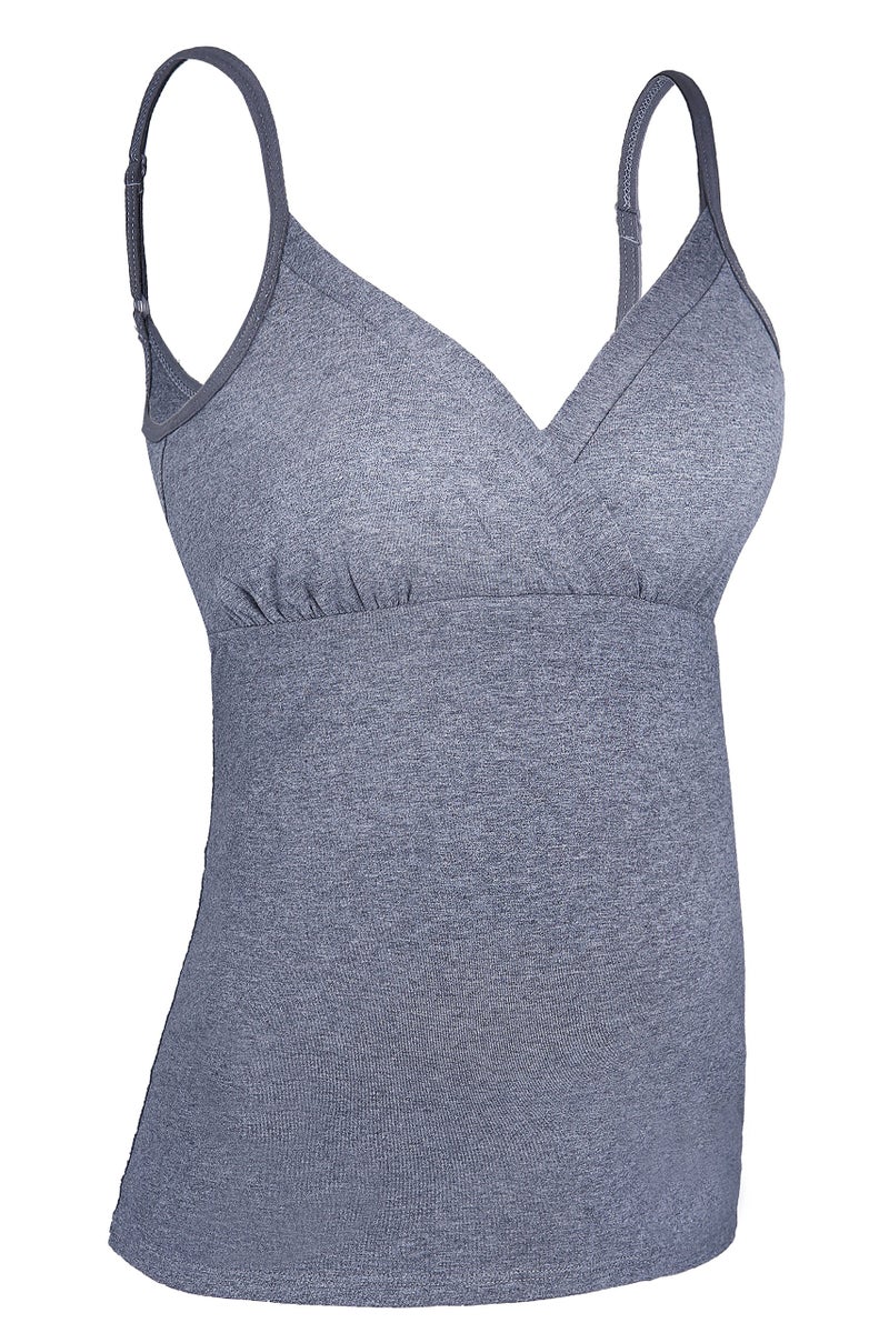 SUIEK Nursing Tops Tank Shirt Cami Sleep Bra for Maternity and Breastfeeding 3PCS/Pack (Large) - Image 2