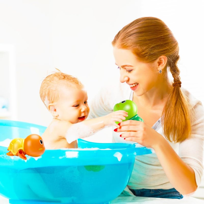 TOHIBEE Bath Toys, Cute Swimming Turtle Baby Bath Toys for Toddler 1-3, Water Pool Floating Wind Up Toys for 1 Year Old Boy Girl Gifts, Infant Toddlers Kids Bathtub Toys, 3 Pack - Image 5