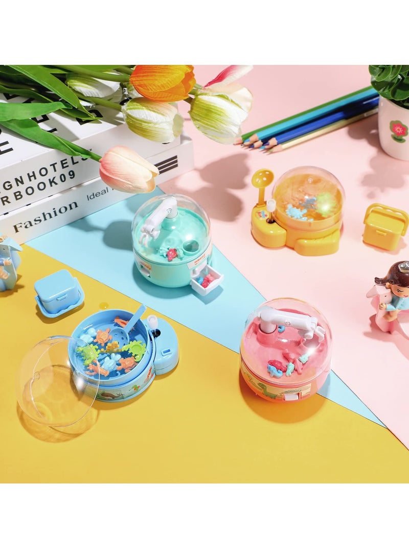 SYOSI 4 Sets Mini Dinosaur Claw Machine Toy, Fish Catcher with Sea Creature Figures, Handheld Tiny Toy Storage Box, Kid Prize Favor for Birthday, Game Gift for Boys & Girls - Image 4