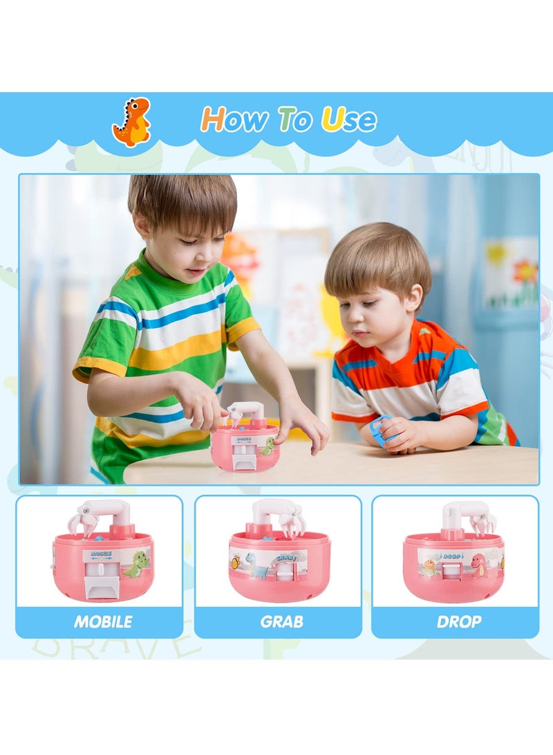 SYOSI 4 Sets Mini Dinosaur Claw Machine Toy, Fish Catcher with Sea Creature Figures, Handheld Tiny Toy Storage Box, Kid Prize Favor for Birthday, Game Gift for Boys & Girls - Image 5