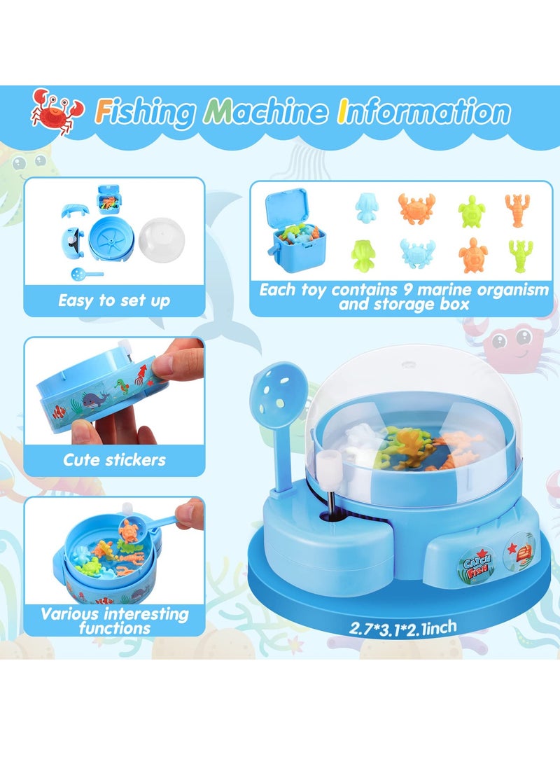 SYOSI 4 Sets Mini Dinosaur Claw Machine Toy, Fish Catcher with Sea Creature Figures, Handheld Tiny Toy Storage Box, Kid Prize Favor for Birthday, Game Gift for Boys & Girls - Image 2