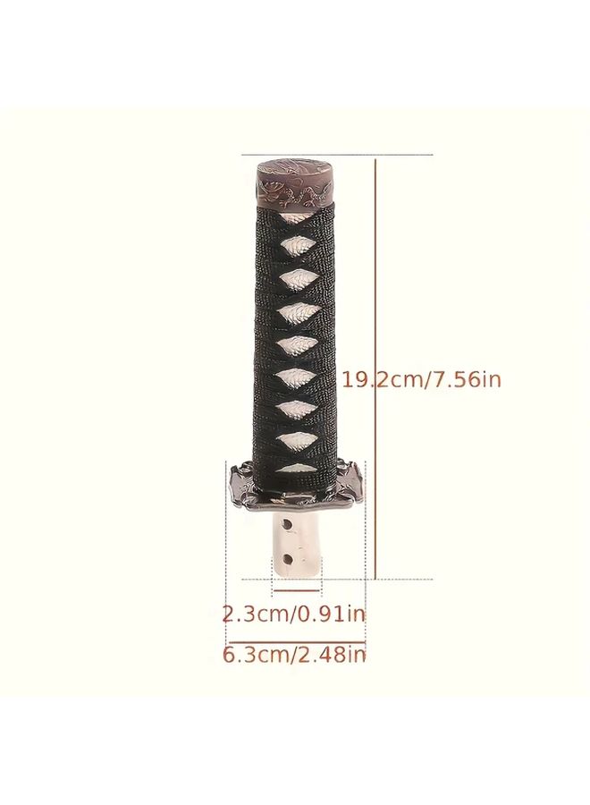 Universal Samurai Paddle Shift Knob 7 87 Inch Gold Black Gear Lever Handle With Adapters - Image 4