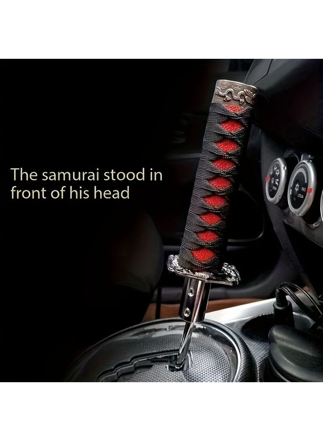 Universal Samurai Paddle Shift Knob 7 87 Inch Gold Black Gear Lever Handle With Adapters - Image 3