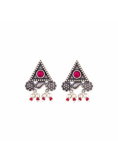 Voylla Oxidised Silver Brass Triangle Stud Statement Earrings with Pink Stone for Women and Girls - pzsku/Z24E3E06E6C4495B0BD8AZ/45/_/1738307020/996842e9-9074-4f06-90cf-b0cac501c5ba