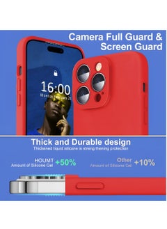 Houmt iPhone 14 Pro Case 6.1 Inch with 2Pack Screen Protector Soft Liquid Silicone Cover - Slim Fit Camera Protective Phone Case for Apple iPhone 14 Pro  - Image 4