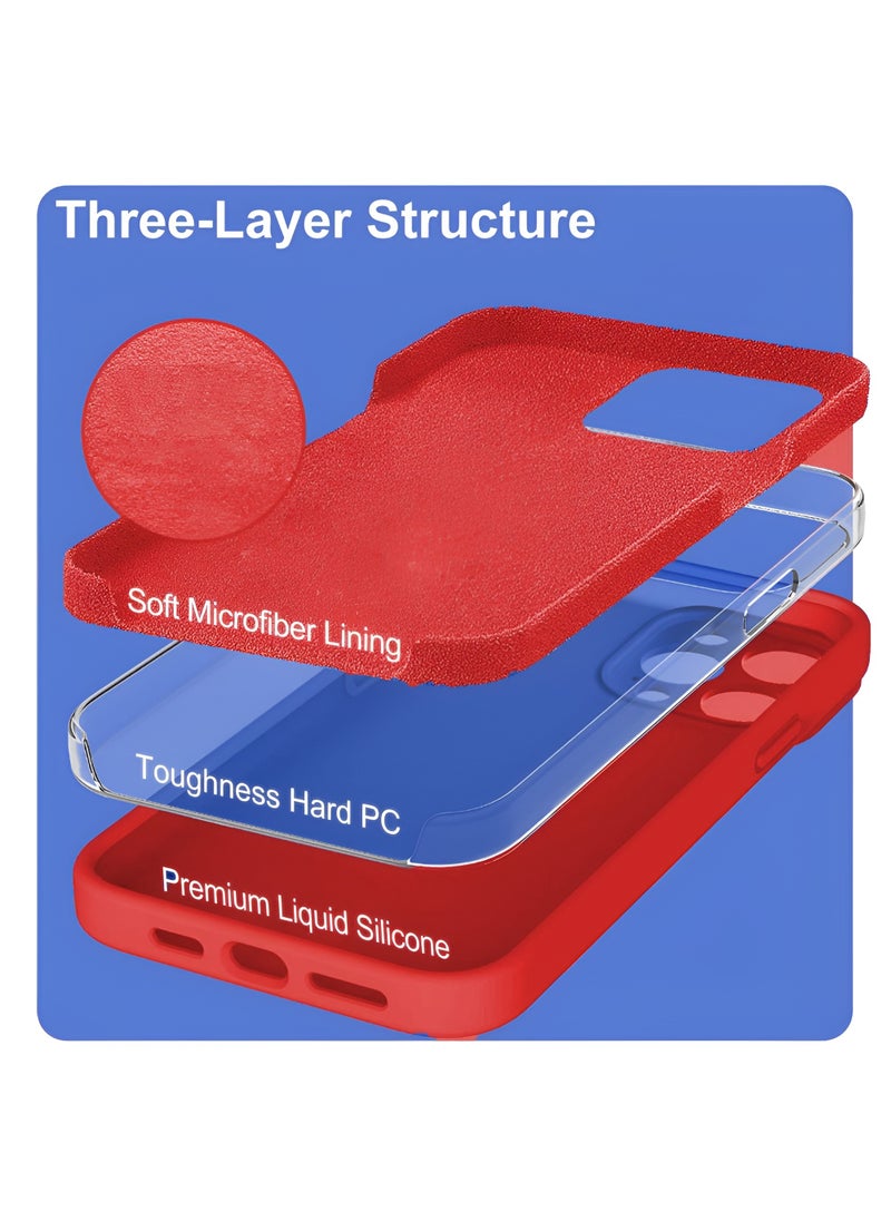 iPhone 14 Pro Case 6.1 Inch with 2Pack Screen Protector Soft Liquid Silicone Cover - Slim Fit Camera Protective Phone Case for Apple iPhone 14 Pro