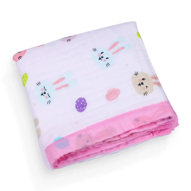 SMILE BABY 100% Organic Cotton 6-Layer Muslin Baby Blanket (100x110 cm) is Super Soft, Breathable, and Gentle on Baby's Skin. Perfect for Comfort, Warmth, and Everyday use. Includes 1 Blanket - Image 2