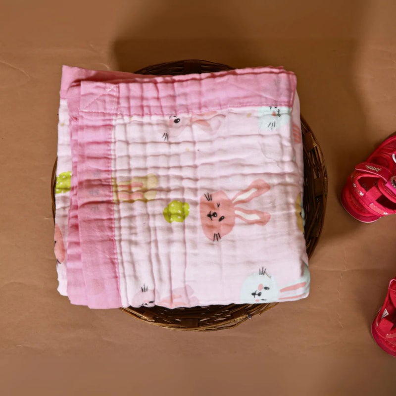 SMILE BABY 100% Organic Cotton 6-Layer Muslin Baby Blanket (100x110 cm) is Super Soft, Breathable, and Gentle on Baby's Skin. Perfect for Comfort, Warmth, and Everyday use. Includes 1 Blanket - Image 5