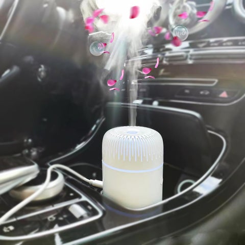 Unee Car DiffuserUSB 100ml Small Humidifier Essential Oil Aroma Diffuser Aromatherapy Diffusers Cool Mist for Car Home OfficeWhite