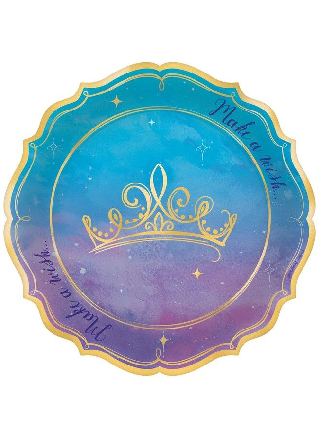 Amscan "Disney Princess" Metallic Shaped Party Paper Plates 7" 8 Ct. - Image 1