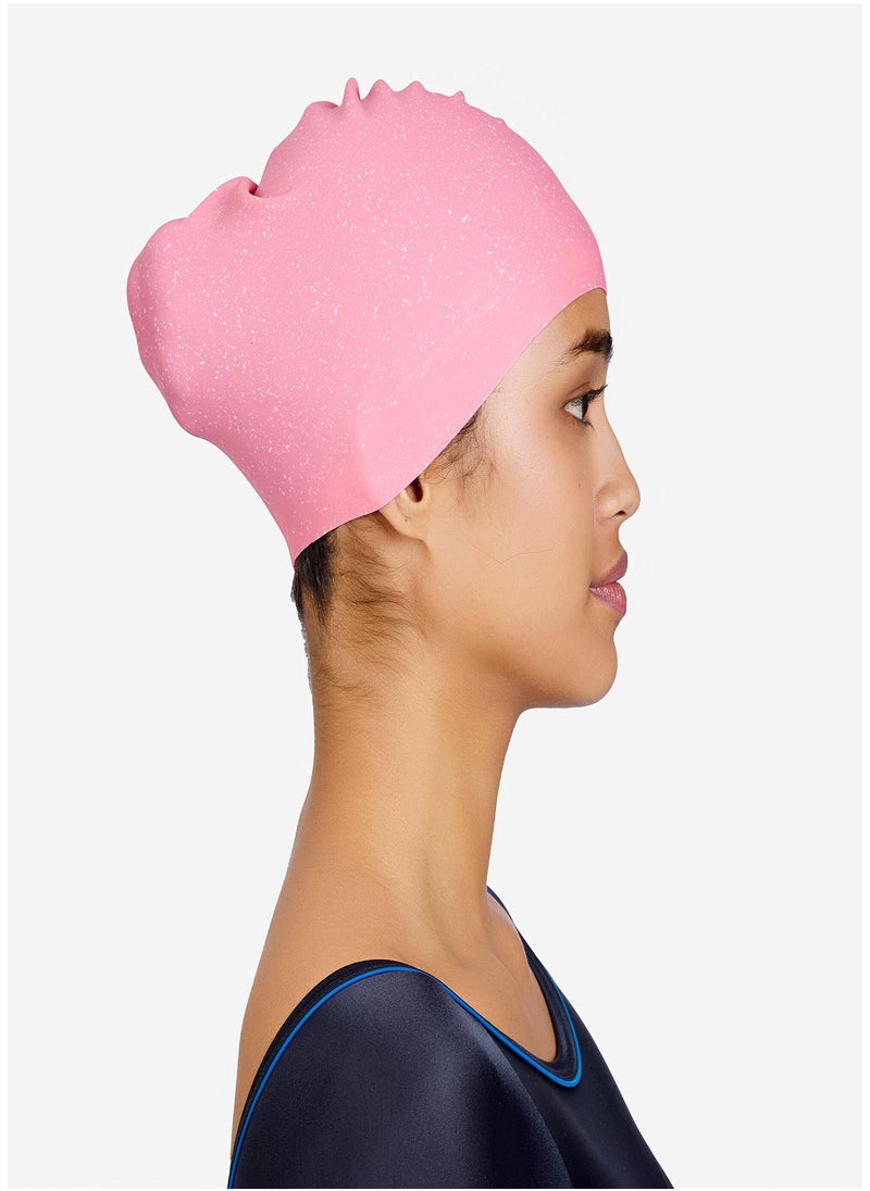 NABAIJI NABAIJI by DECATHLON, Adult Swimming Cap 56-60 Cm Long Hair 500 Secure & Stretchable Ruby  - Image 1