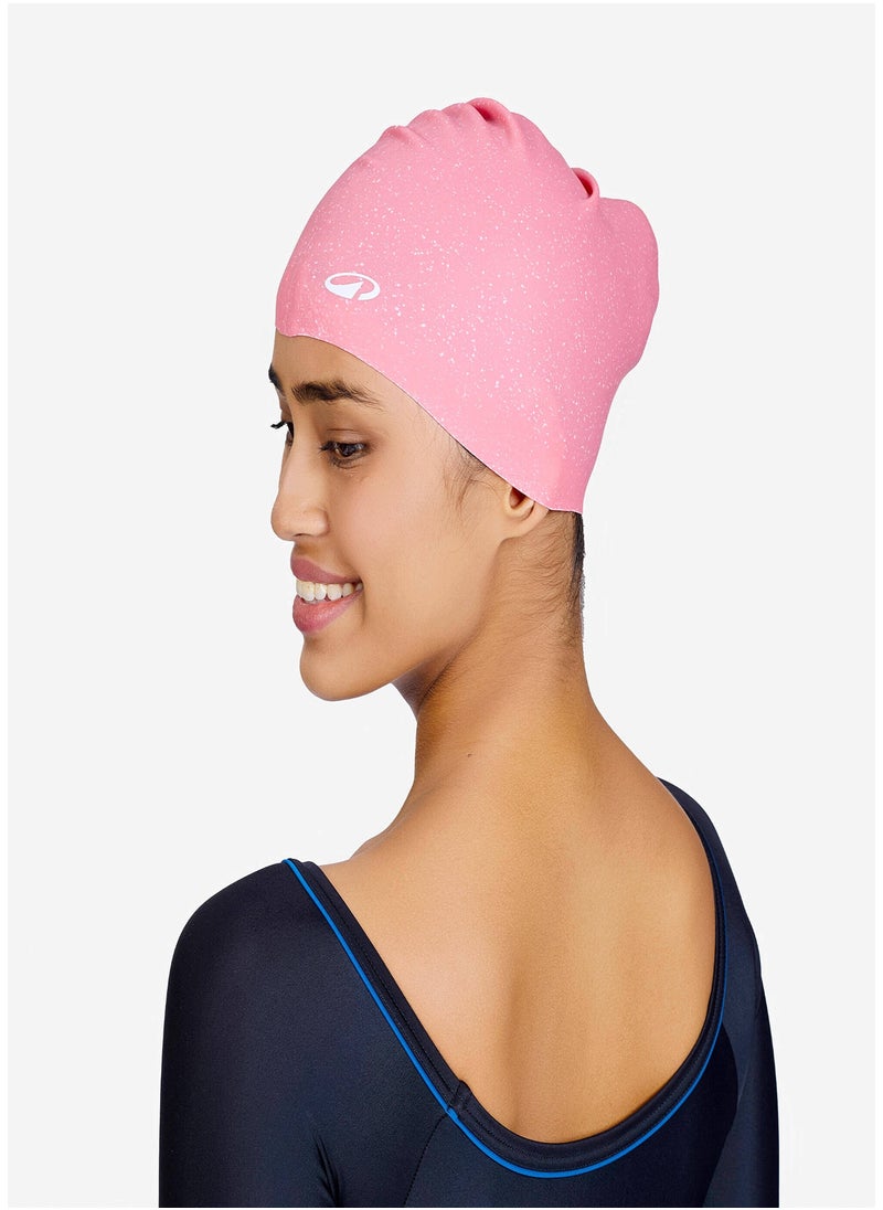 NABAIJI NABAIJI by DECATHLON, Adult Swimming Cap 56-60 Cm Long Hair 500 Secure & Stretchable Ruby  - Image 2