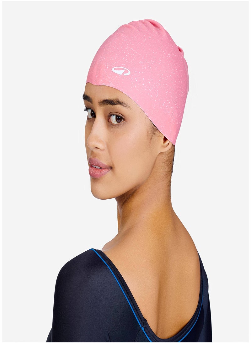NABAIJI NABAIJI by DECATHLON, Adult Swimming Cap 56-60 Cm Long Hair 500 Secure & Stretchable Ruby  - Image 3