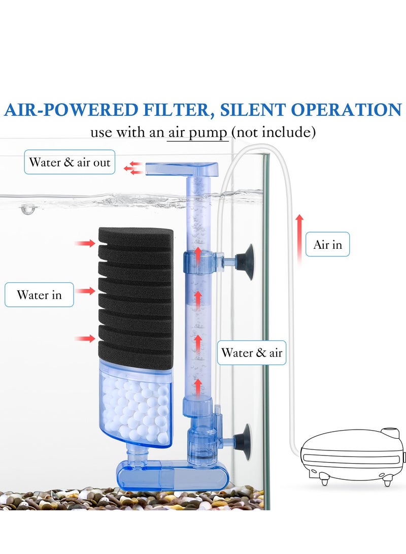 Aquarium Bio Sponge Filter, Air Powered Fish Tank Sponge Filter with an 8 Layer Sponge and 1 Bag of Ceramic Balls for Fish Tank, Betta Tank, Shrimp Tank, Breeding  - Image 5