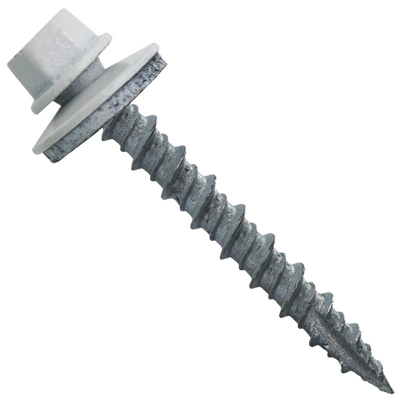 Jake Sales Metal Roofing Screws: (250) 10 x 1-1/2" Brite White Hex Head Sheet Metal Roof Screw. Self Starting Metal to Wood siding Screws. EPDM Washer. Colored Head - Image 5