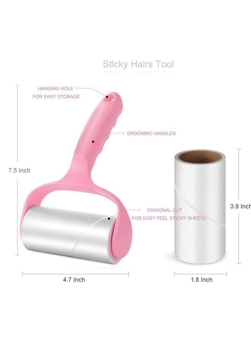 AROAQ Lint Roller for Clothes And Pet Hair Remover 300 Extra Sticky Sheets 1 Roller 5 Refills - Image 1