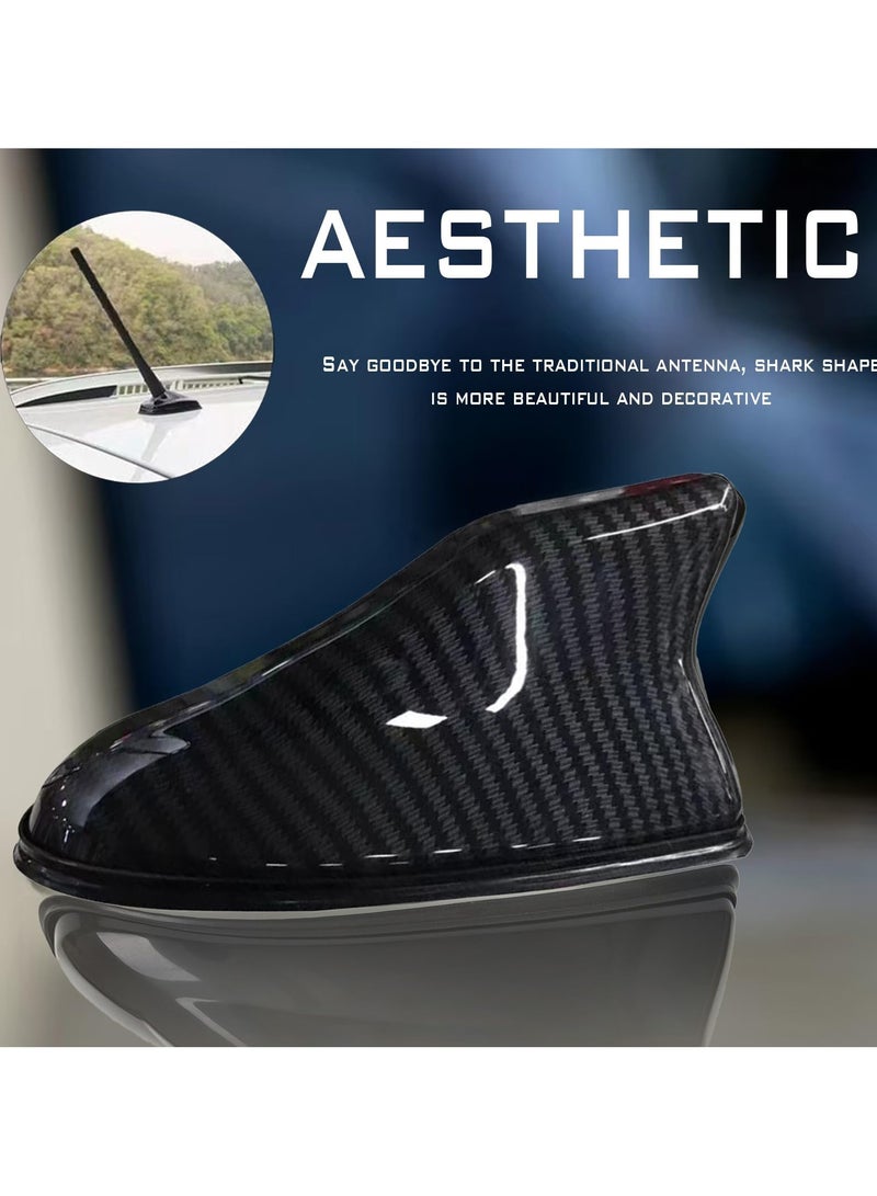 1 Pcs Car Shark Fin Antenna Cover, Vehicle Shark Fin Shape Cover with Adhesive Tape, Automotive Top Decoration, Suitable for Most Cars, Trucks, Suvs (Carbon Fiber Black) - Image 5