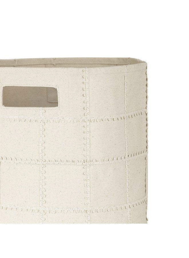 MakeMake Organics Storage Bins for Kids Nursery Bin Organizer (13"x12") Laundry Basket for Closet, Decorative Floor Storage Basket Canvas Fabric Storage Basket (Mesh - Natural) - Image 5