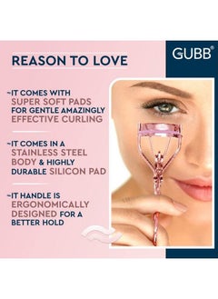 GUBB Eyelash Curler For Women ; Creates Eyeopening & Lifted Lashes ; Longlasting Lash Curls For All Eye Shapes ; Get Perfect Curl In 5 Seconds Rose Gold  - Image 4