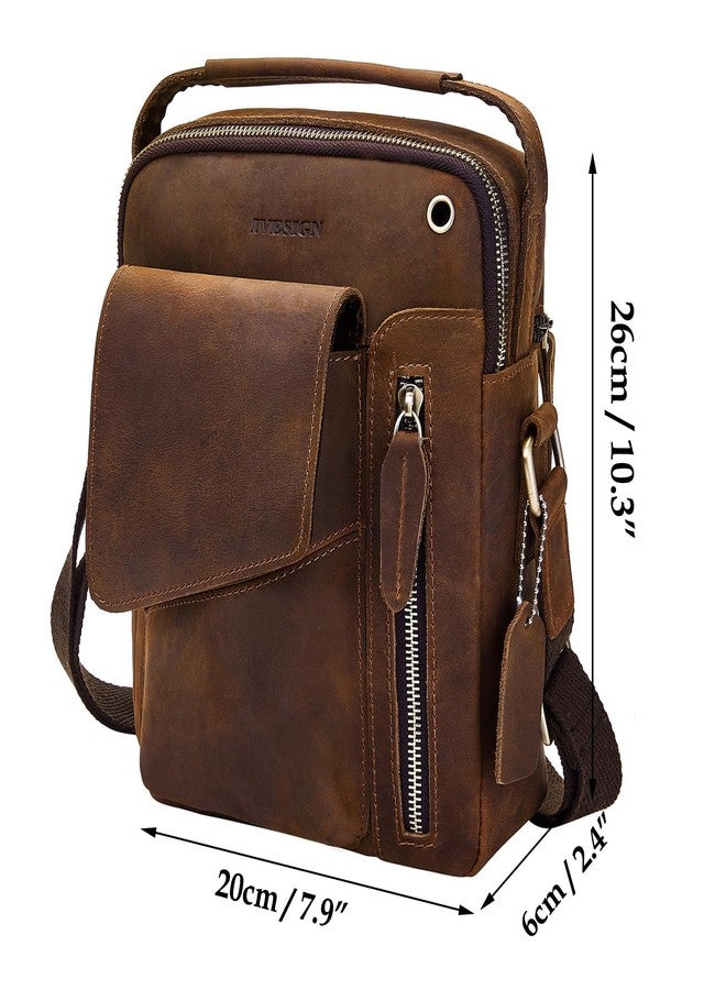 IVESIGN Leather Crossbody Bag for Men, Large Capacity Satchel Messenger Bag, Stylish Sling Bag for Everyday Use and Travel - Image 3