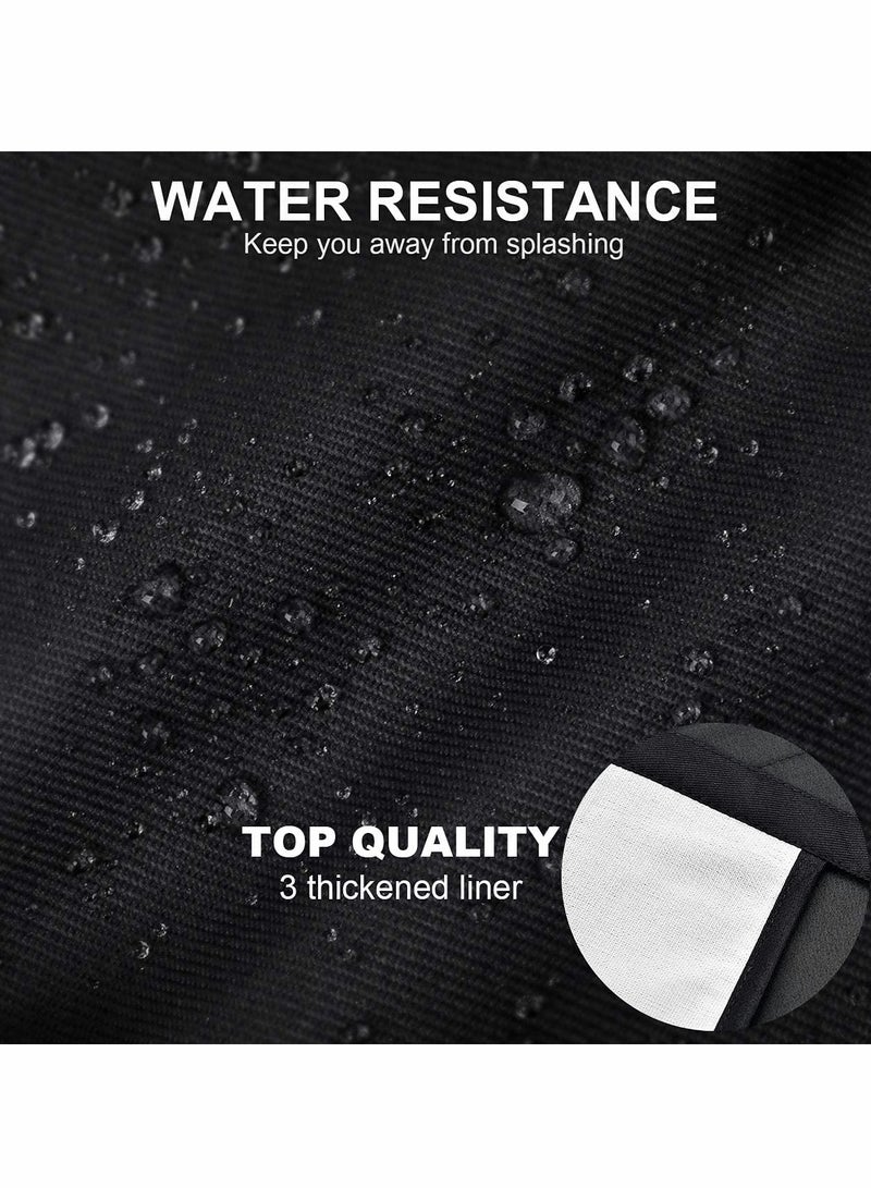 Excefore Women Cute Apron, Ladies Black Aprons With 2 Pockets, Waterproof Kitchen Aprons for Women, Chef Apron for Cooking Baking Gardening, Premium Aprons As Gifts for Mom Wife Girlfriend Grandma-2 Pcs - Image 3