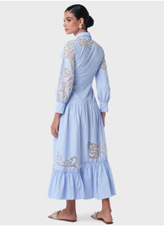 Threadz by Ajooni Uneven Lace Patch Tier Dress  - Image 2