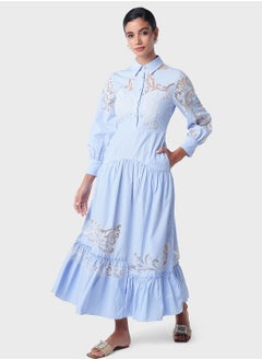Threadz by Ajooni Uneven Lace Patch Tier Dress  - Image 4