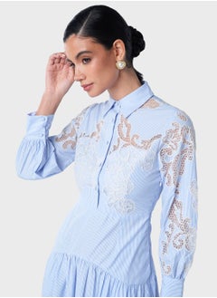 Threadz by Ajooni Uneven Lace Patch Tier Dress  - Image 3