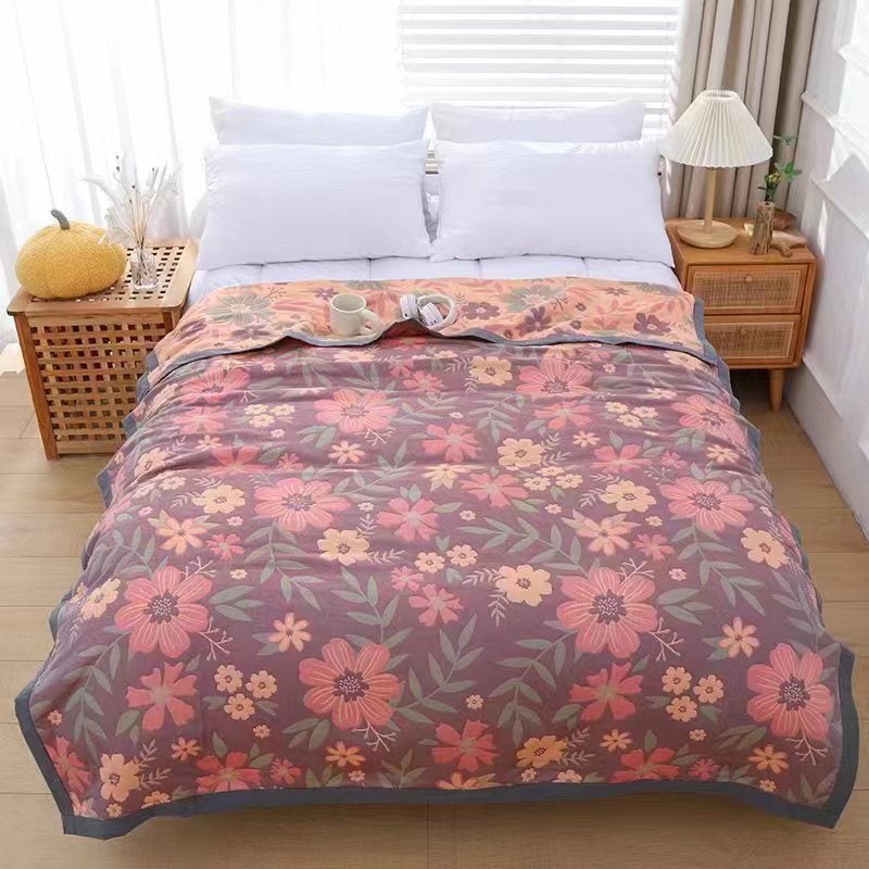 New Combed Cotton Fine Sand Gauze Towel Blanket Soybean Fiber Blanket Single Double Leisure Blanket - Image 1