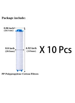 HaHaHai 10PCS PP Cotton Filter Cartridge, High Pressure Handheld Shower Head PP Cotton Filter, Replacement for Handheld Detachable Filtration Shower Head (11.5cm Length)  - Image 2
