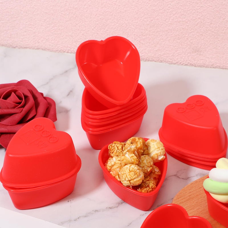 Leriton 48 Pcs Heart Cake Pan Silicone Heart Cake Molds Baking Pan Nonstick Molds for Anniversary Birthday Snack Cupcake Baking (2.8 Inch) - Image 5
