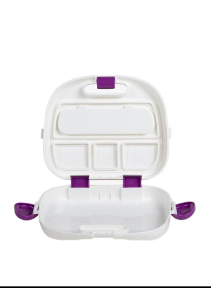 XiuWoo Children's Bento Lunch Box Fresh-Keeping Lunch Box Lunch Plate With Fork-Purple  - Image 5